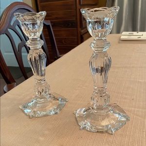 Crystal Candlesticks- 7” excellent condition!